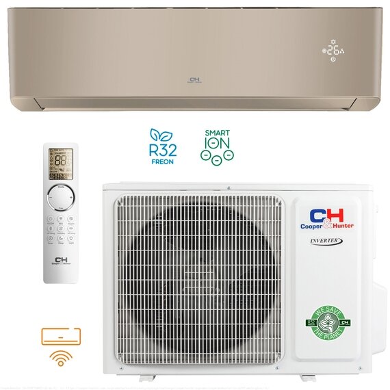 Кондиціонер тепловий насос Cooper&Hunter CH-S12FTXAM2S-GD Wi-Fi SUPREME R32 №1